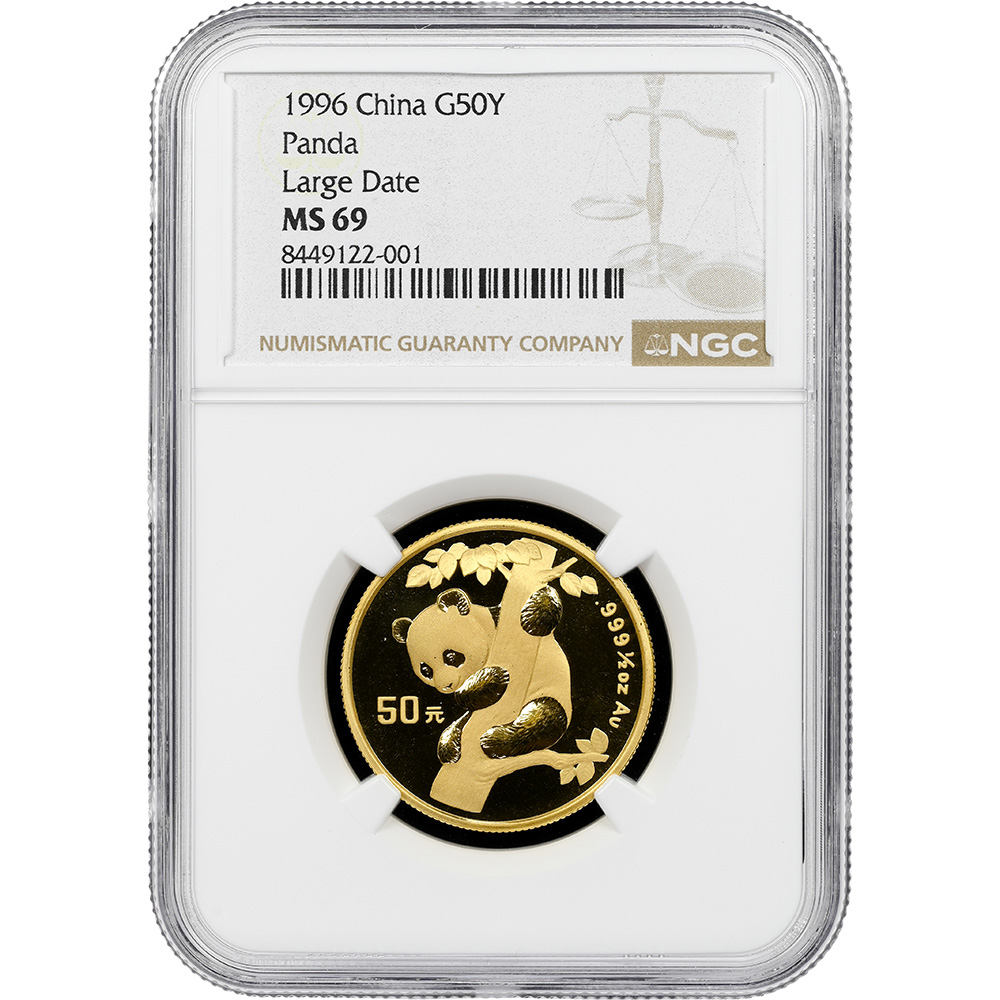 1996 China Gold 50 Yuan NGC MS-69