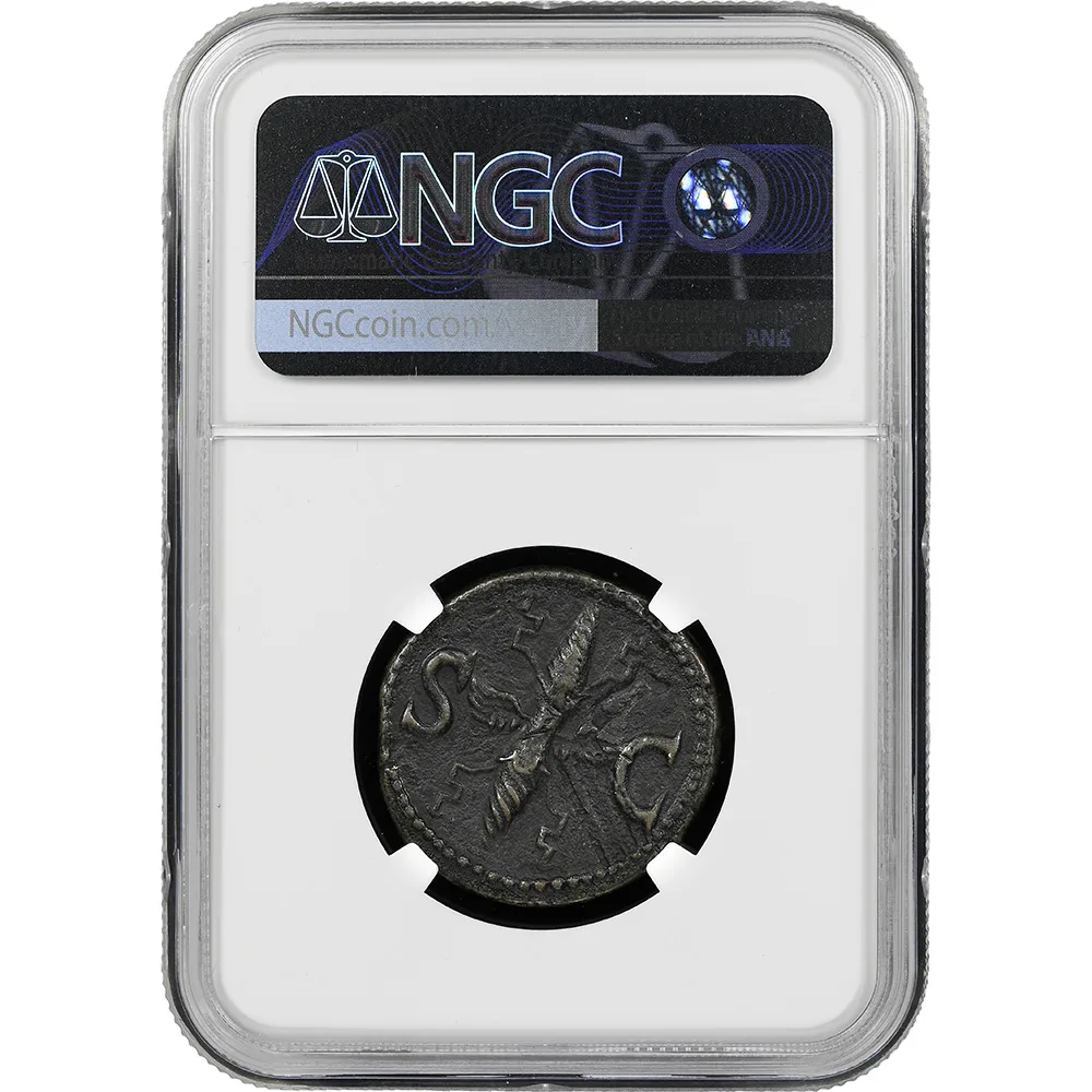27 BC - AD 14 Roman Empire Augustus AE As RIC 83 NGC CH F - Image 2