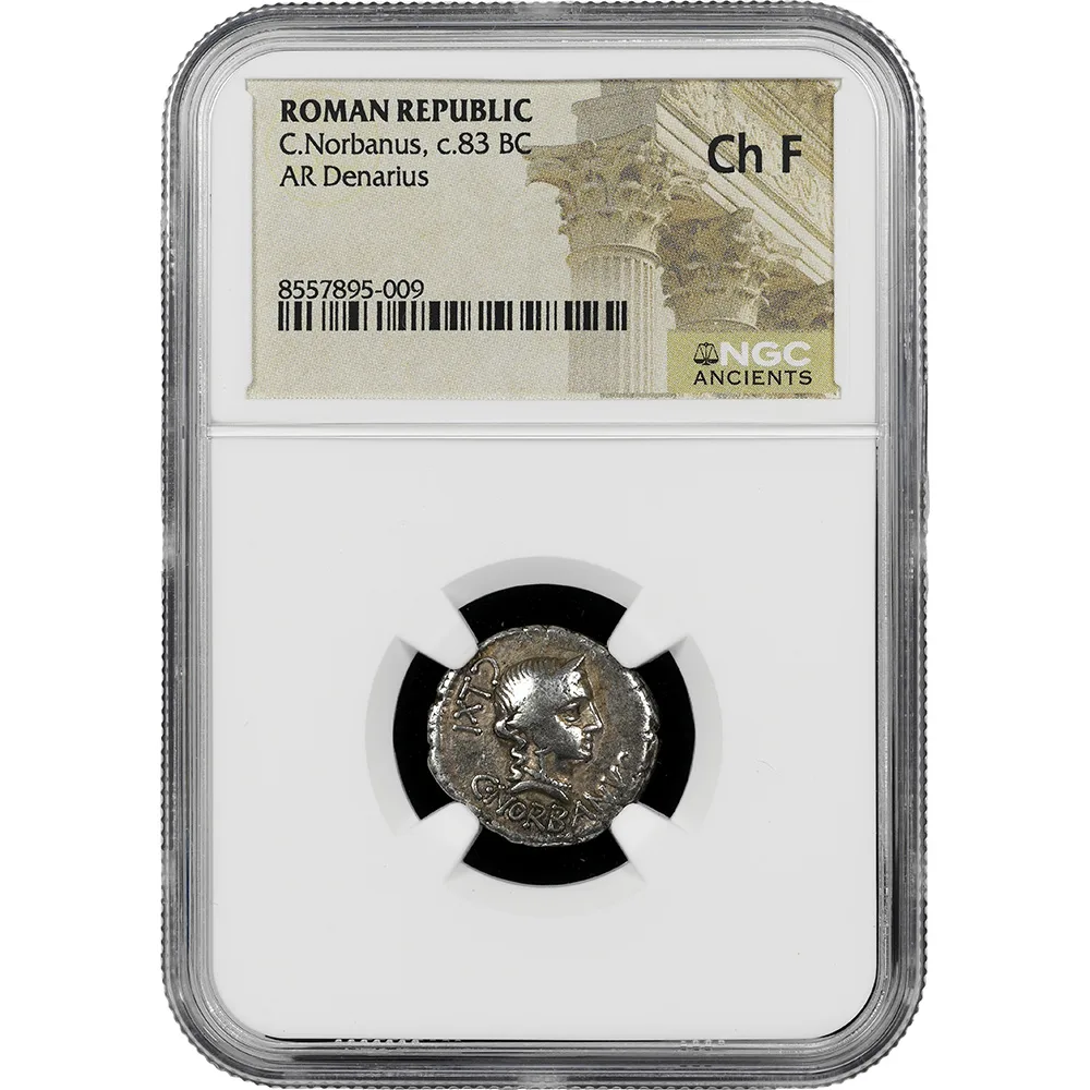 83 BC Roman Republic C. Norbanus AR Denarius RRC 351/1B NGC CH F