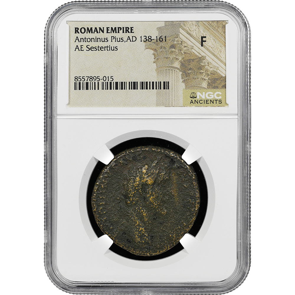 27 BC - AD 14 Roman Empire Augustus AE As RIC 83 NGC CH F