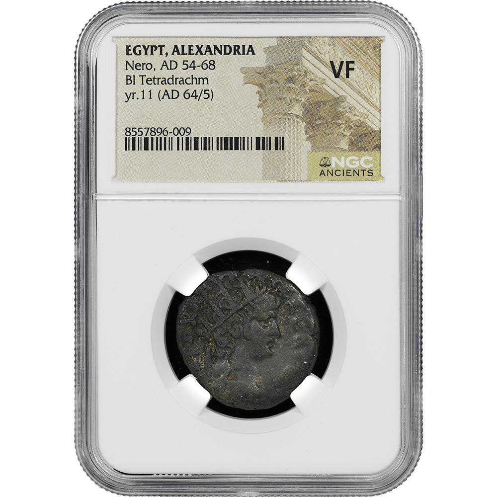 AD 54-68 Nero Egypt, Alexandria Rev. Eagle BI Tetradrachm NGC VF