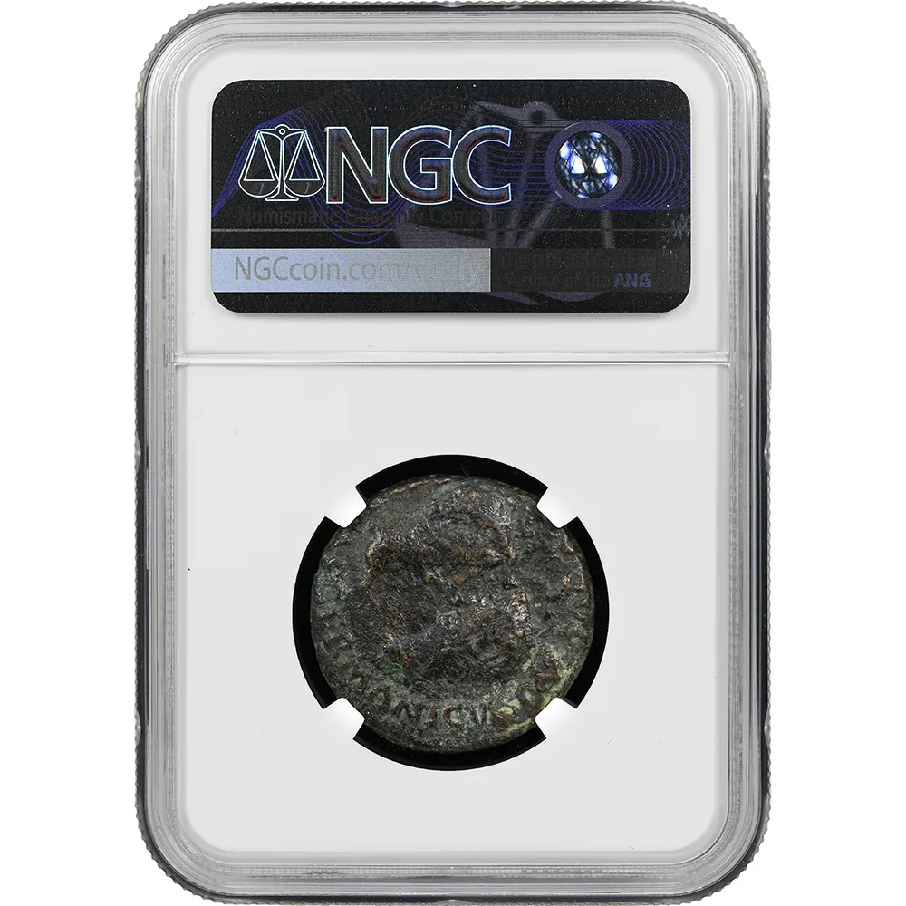 AD 14-37 Tiberius Confronted Heads of Germanicus and Drusus AE 27 NGC F