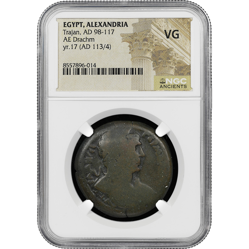 Egypt Alexandria Trajan AD 98-117 AE Sestertius Ares and Athena NGC VG