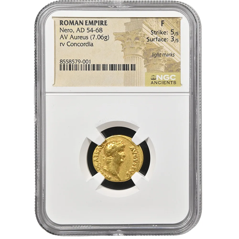 AD 54-68 Nero Roman Empire AV Aureus RIC I# 148 NGC F