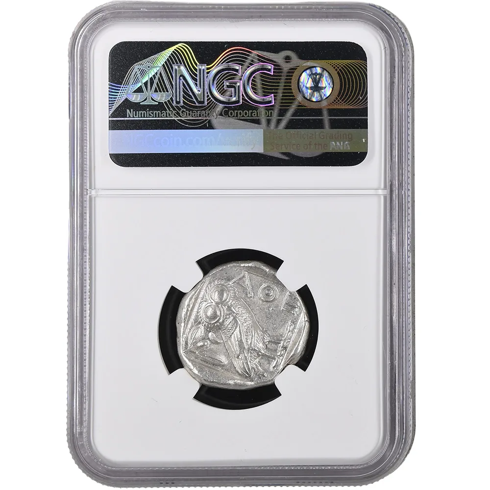 5th-4th BC Attica Athens AR Tetradrachm Athena/Owl NGC AU Strike 4/5