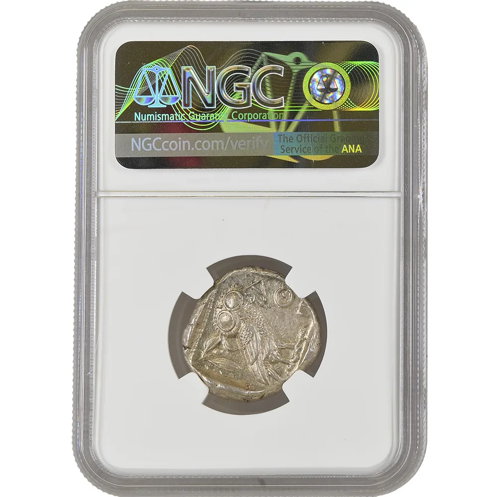 440-404 BC Attica Athens AR Tetradrachm Athena/Owl NGC CH AU Strike 4/5