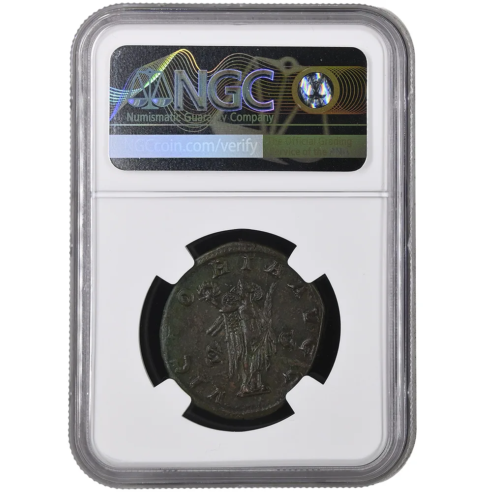Pupienus AE Sestertius Victory NGC Ch XF* Strike 5/5 Surface 4/5 (AD 238)