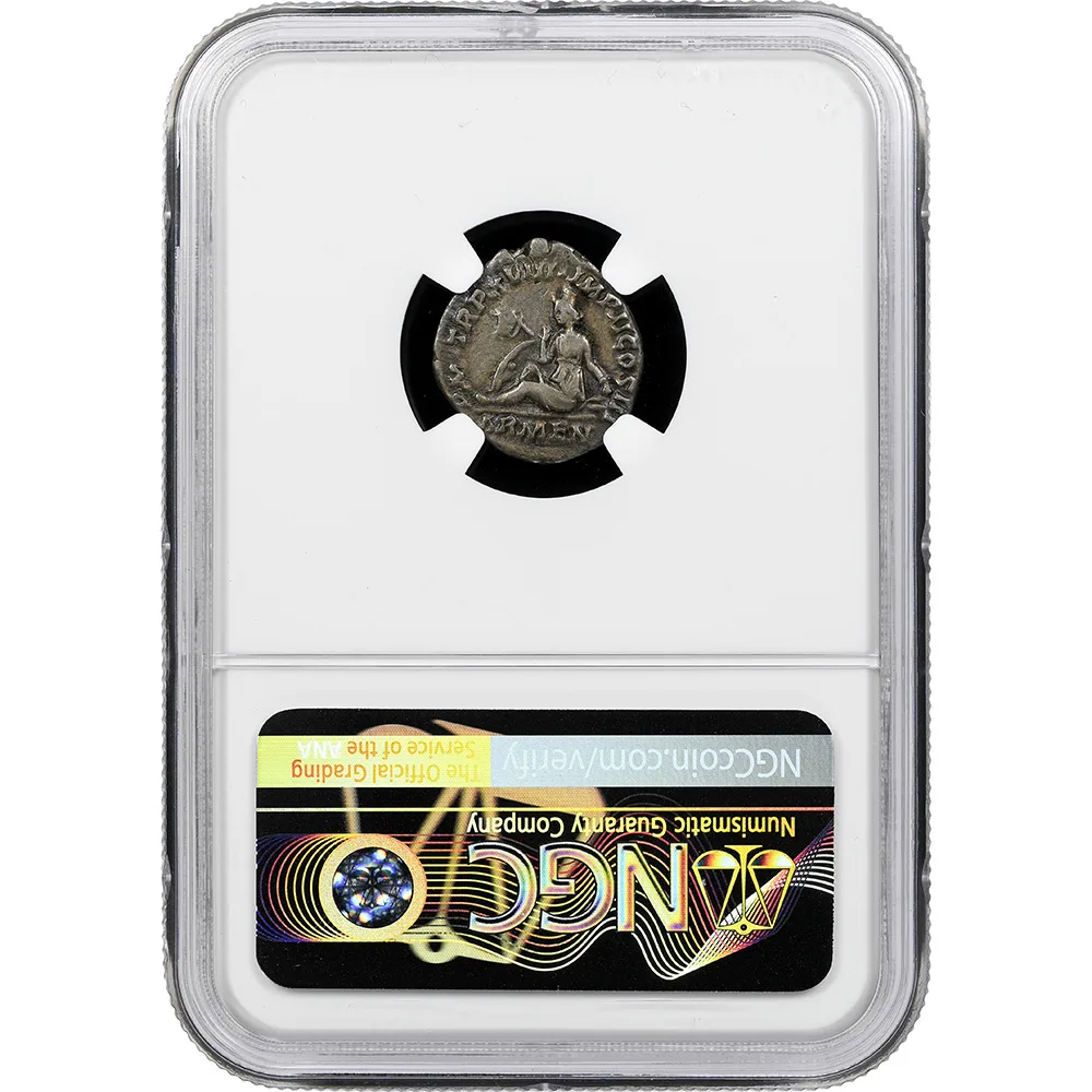 Roman Empire Marcus Aurelius AR Denarius ARMENIACVS AD 161-180 NGC CH VF