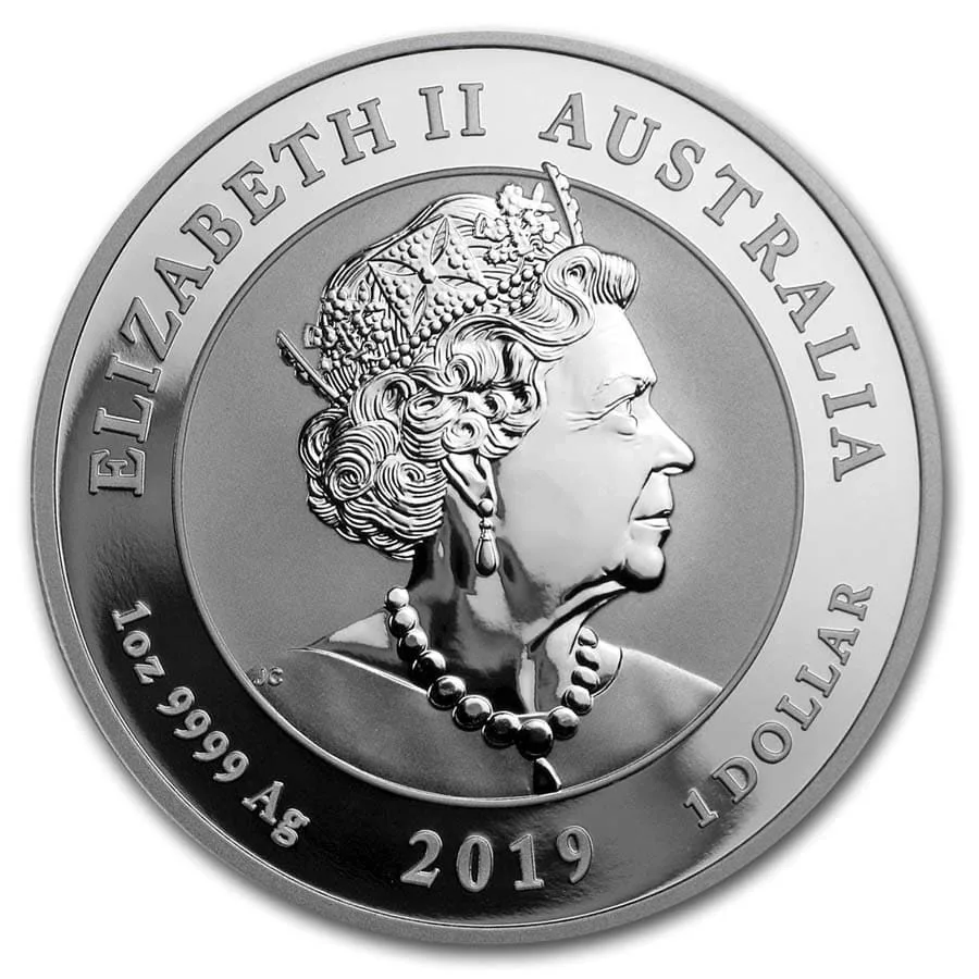 2019 Australia 1 oz Silver Double Dragon BU - Image 2