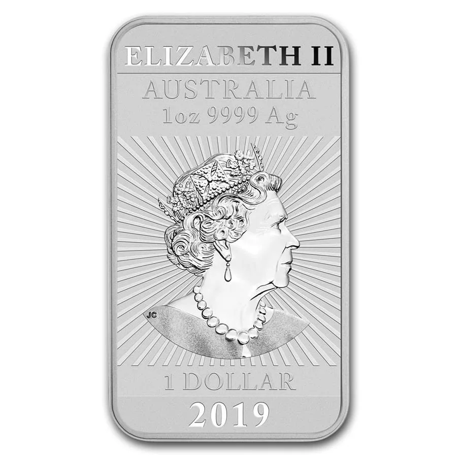 2019 Australia 1 oz Silver Rectangular Dragon BU - Image 2