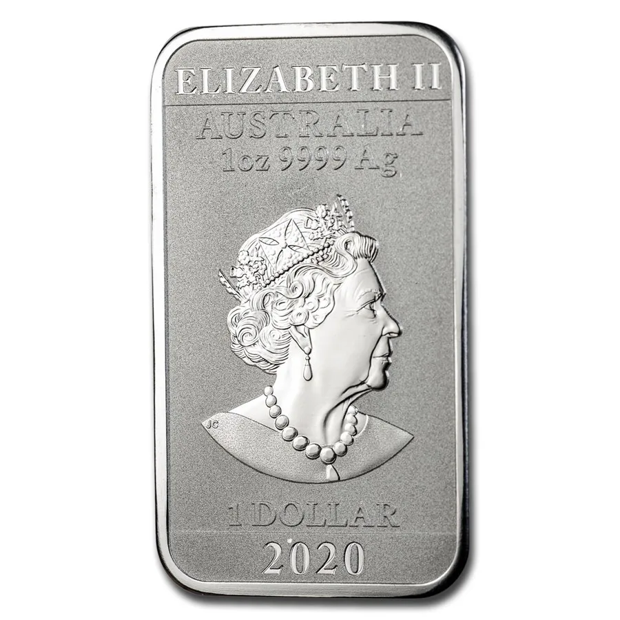 2020 Australia 1 oz Silver Rectangular Dragon BU - Image 2