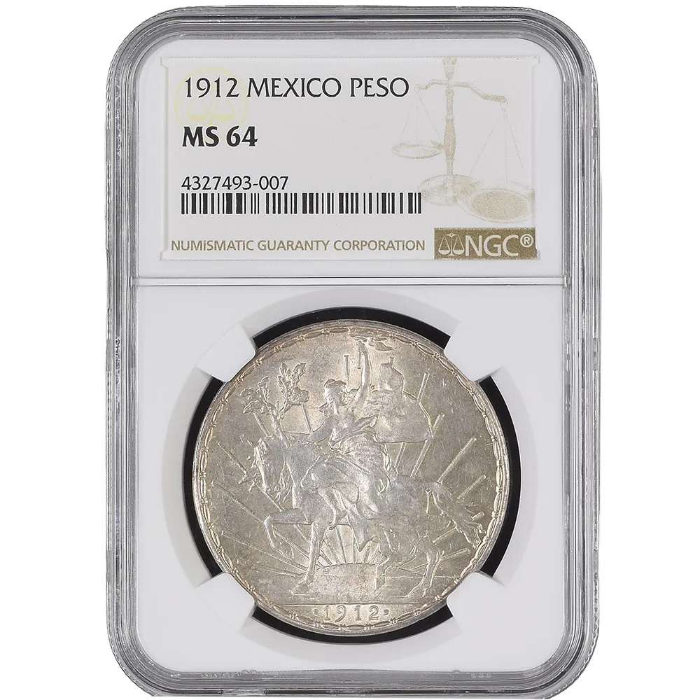 1912 Mexico Caballito Peso NGC MS 64