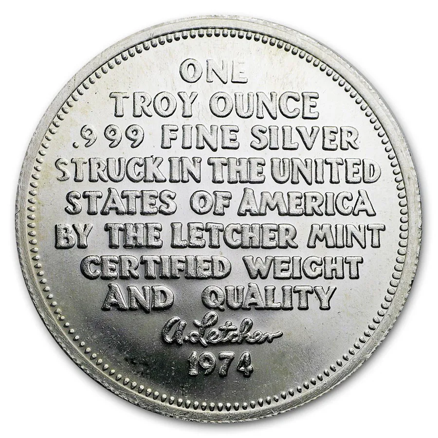 1 oz Silver Round - Letcher Mint (Eagle) - Image 2