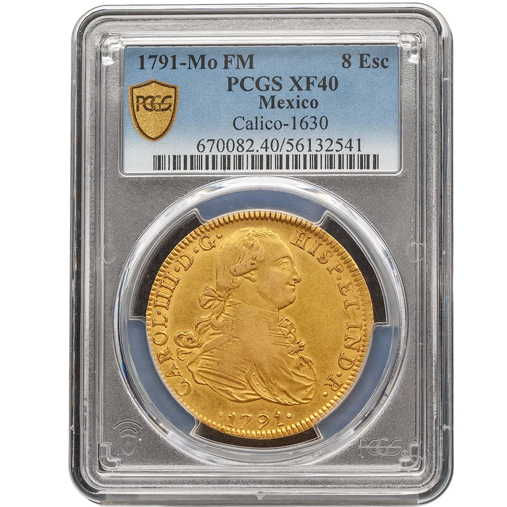 1791-Mo FM Mexico 8 Escudo PCGS XF 40
