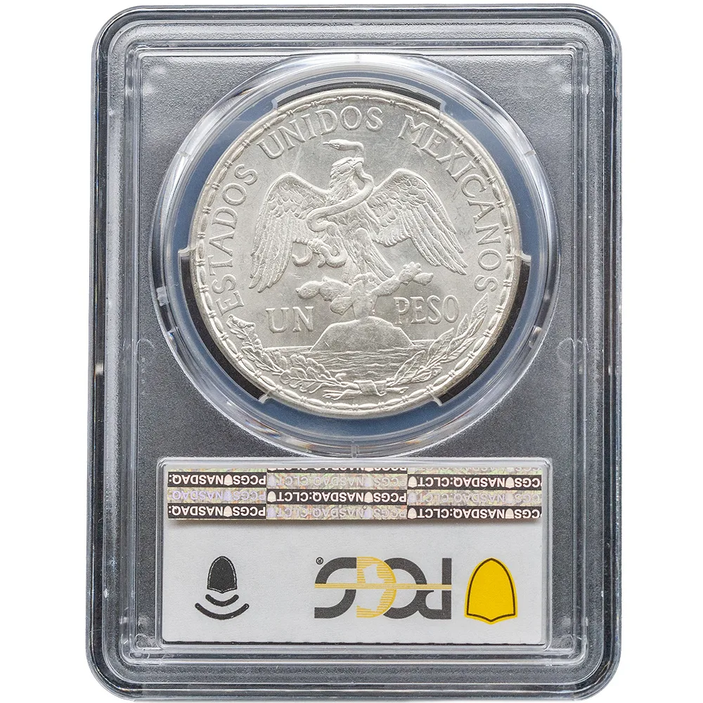 1911 Mexico Peso Long-Ray PCGS MS 63