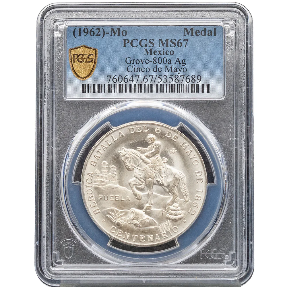 1967 Mexico Cinco De Mayo Medal Grove-800a PCGS MS 67