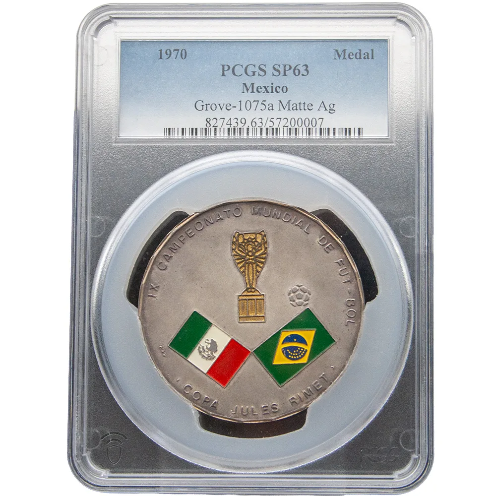 1970 Mexico World Cup Medal Grove-1075A Matte AG PCGS SP 63