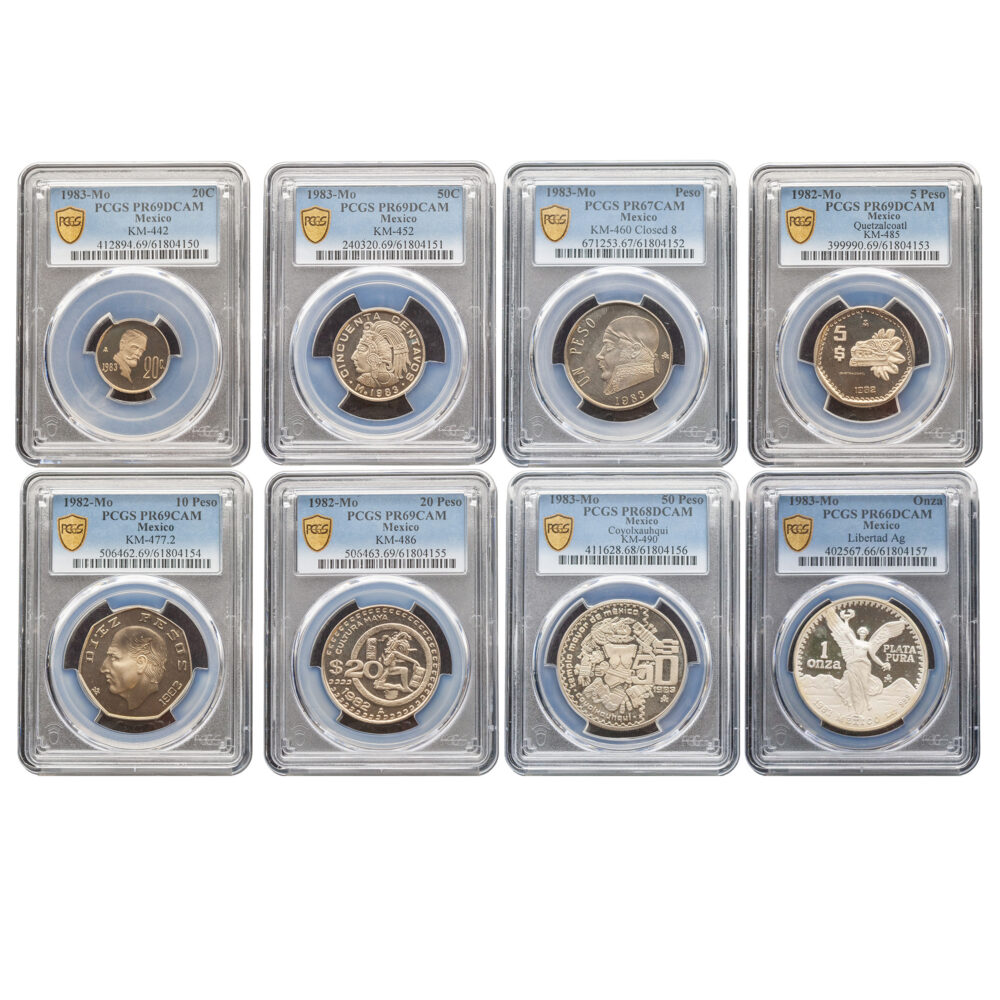 1982-1983 8 Coin Mexico Libertad Proof Set PCGS PF66-69DCAM