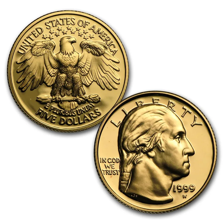 1999-W 2-Coin Commem George Washington Set BU & PF (w/Box & COA) - Image 2