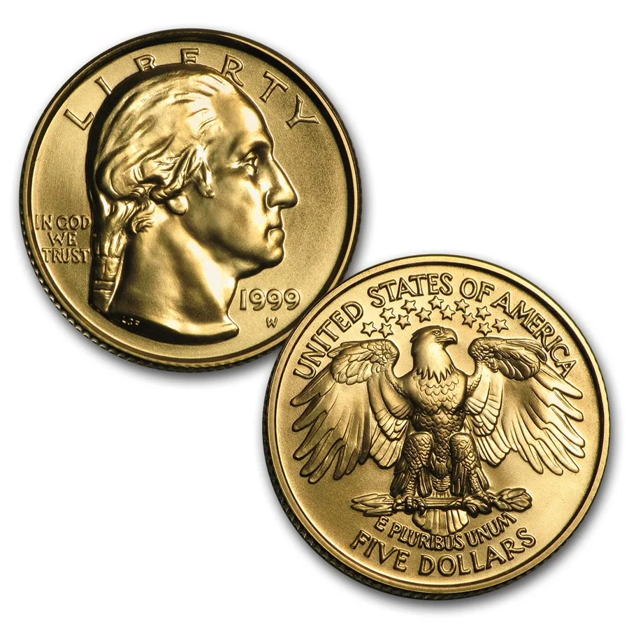 1999-W 2-Coin Commem George Washington Set BU & PF (w/Box & COA) - Image 3