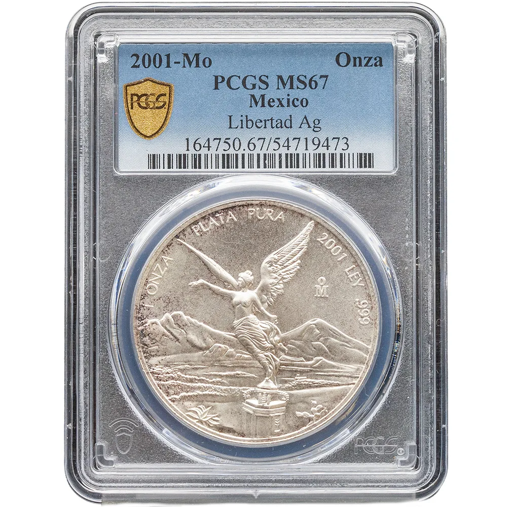 2001 Mexico 1 oz Silver Libertad PCGS MS 67