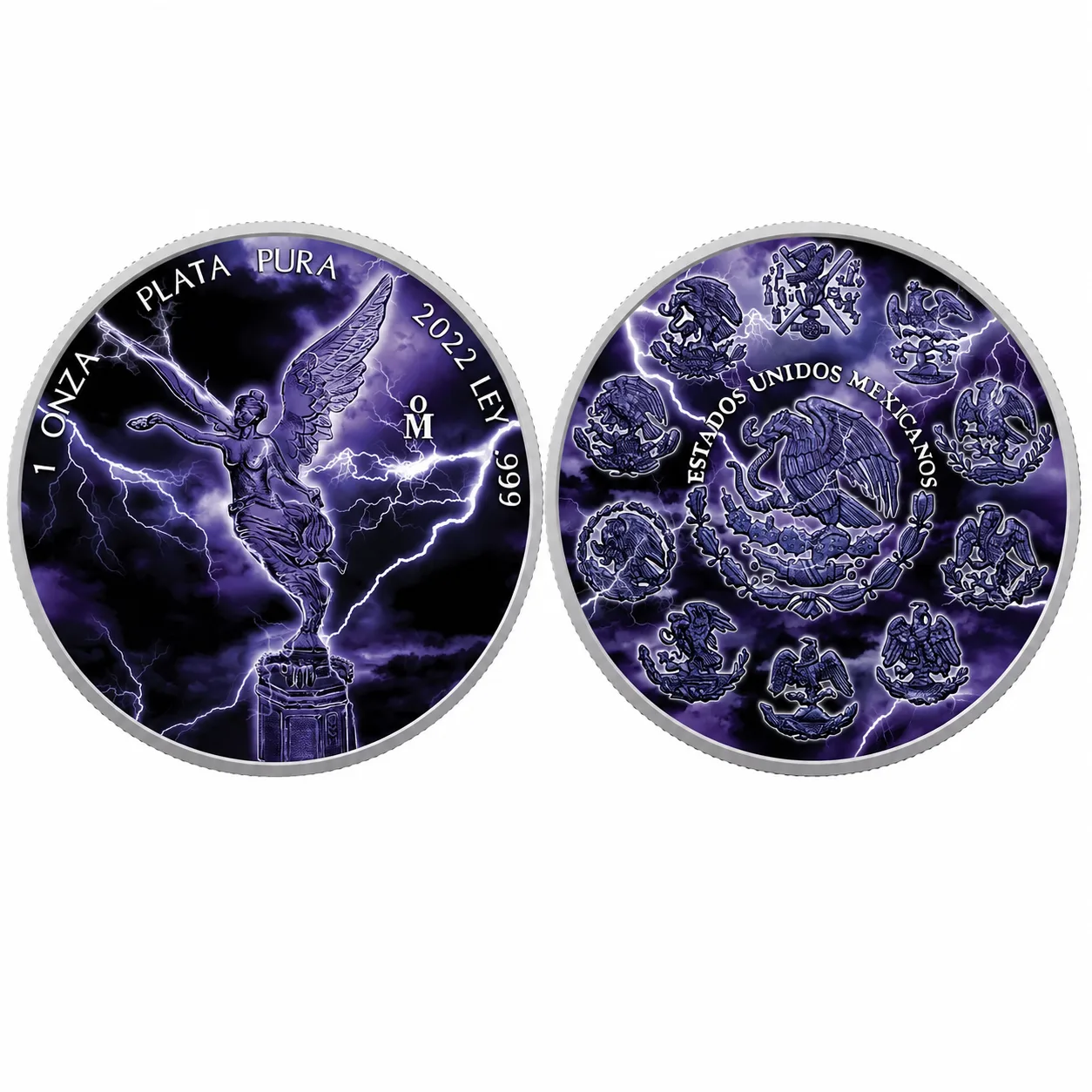 2022 1 oz Silver Mexico Libertad- Lightning Storm