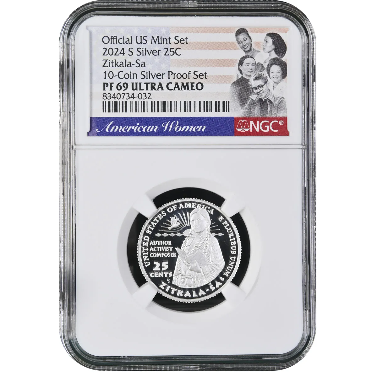 2024-S Silver Zitkala-Ša Quarter NGC PF69 Utra Cameo