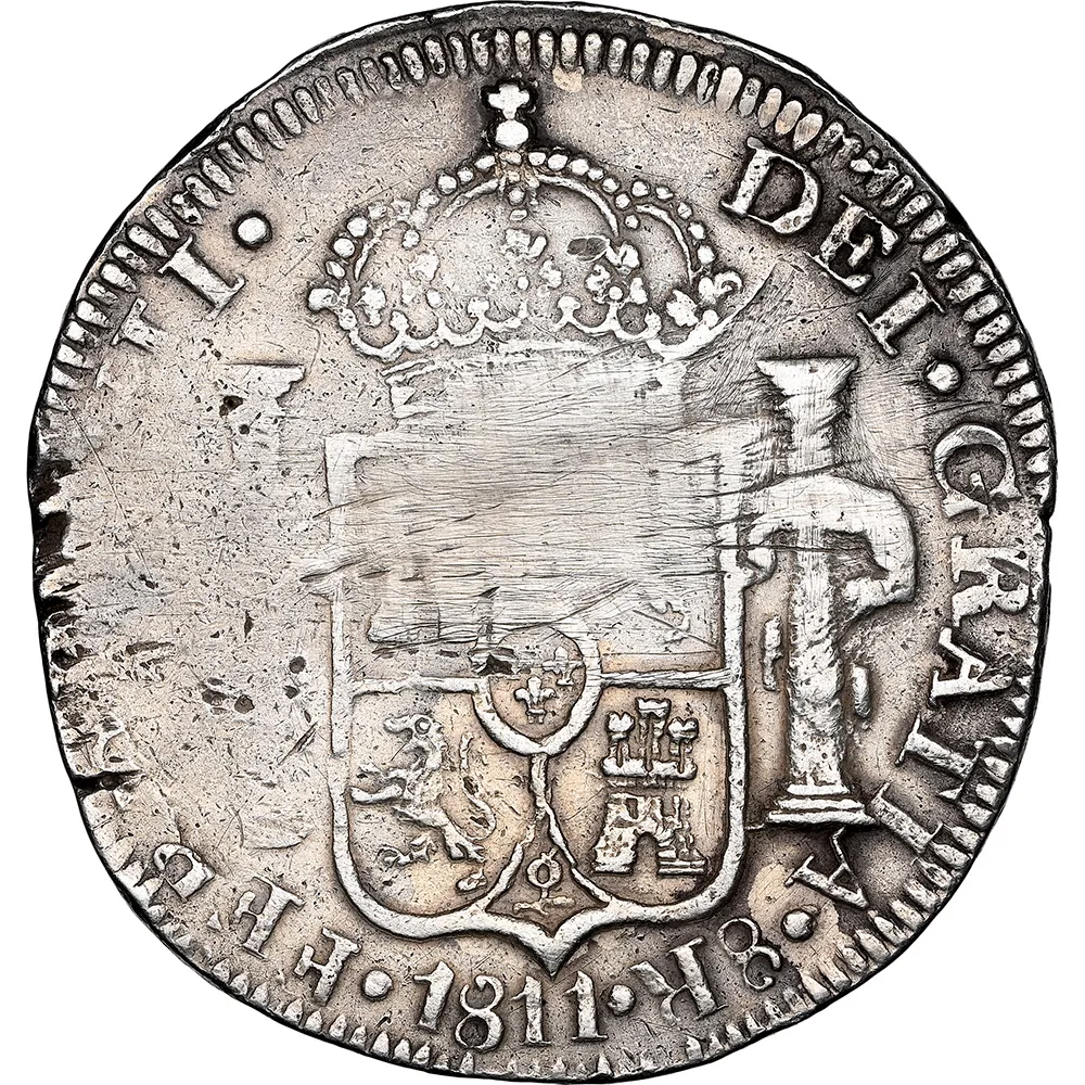 1811-LVO Zacatecas Local Royal Arms Ferdinand VII Provisional 8 Reales NGC AU Details