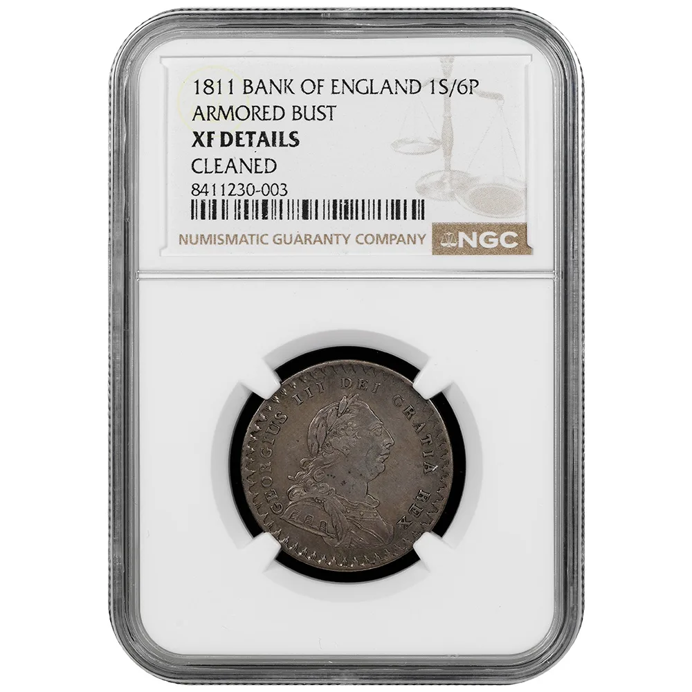 1811 Bank of England 1 Shillings Six Pence Coin NGC XF