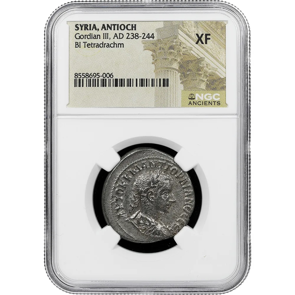 Roman Empire Gordian III AD 238-244 BI Tetradrachm NGC XF
