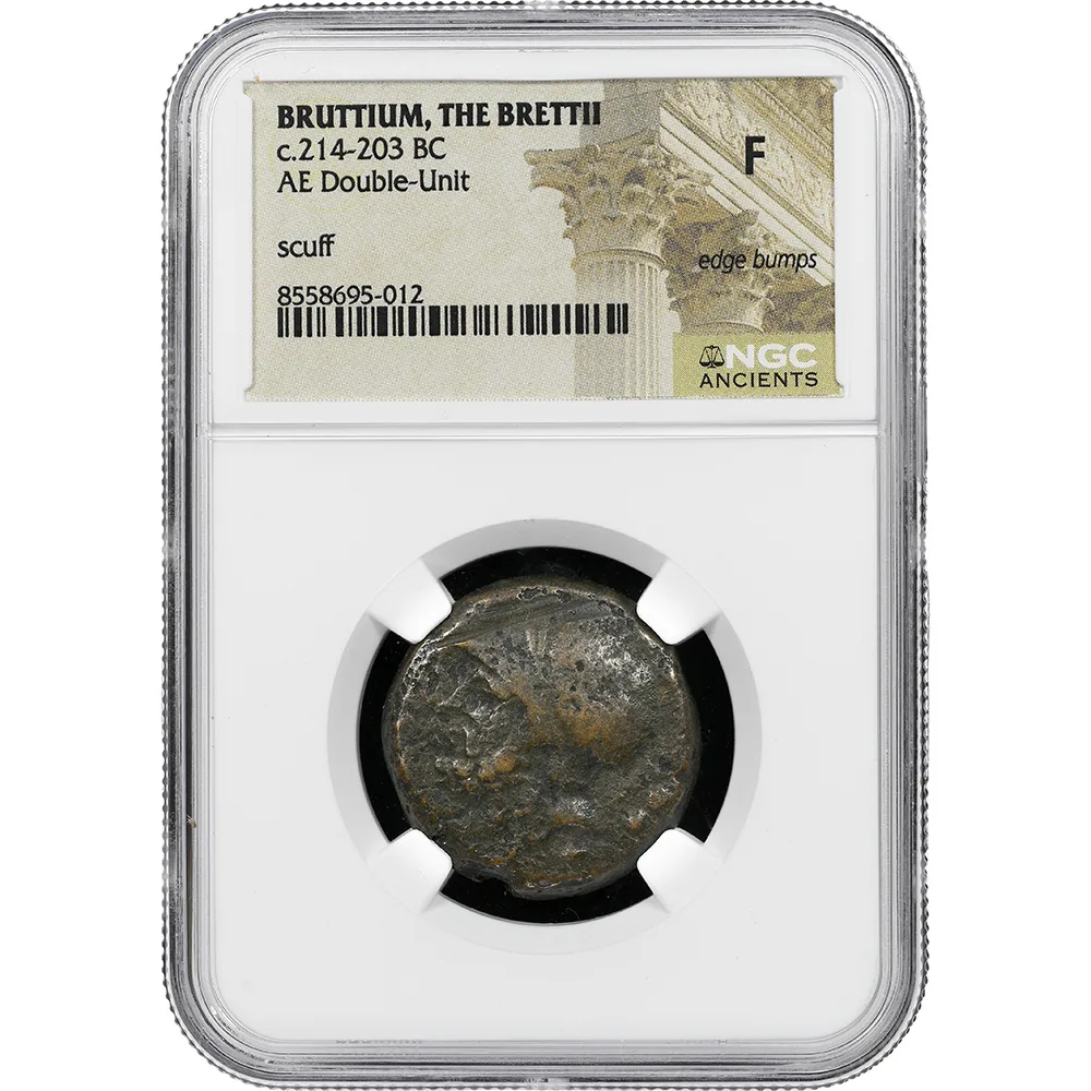 c.214-203 BC Bruttium The Brettii AE Double-Unit NGC VF