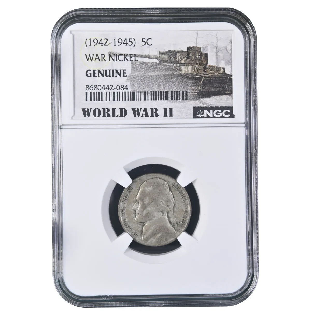 1945 5C War Nickel World War II NGC Genuine