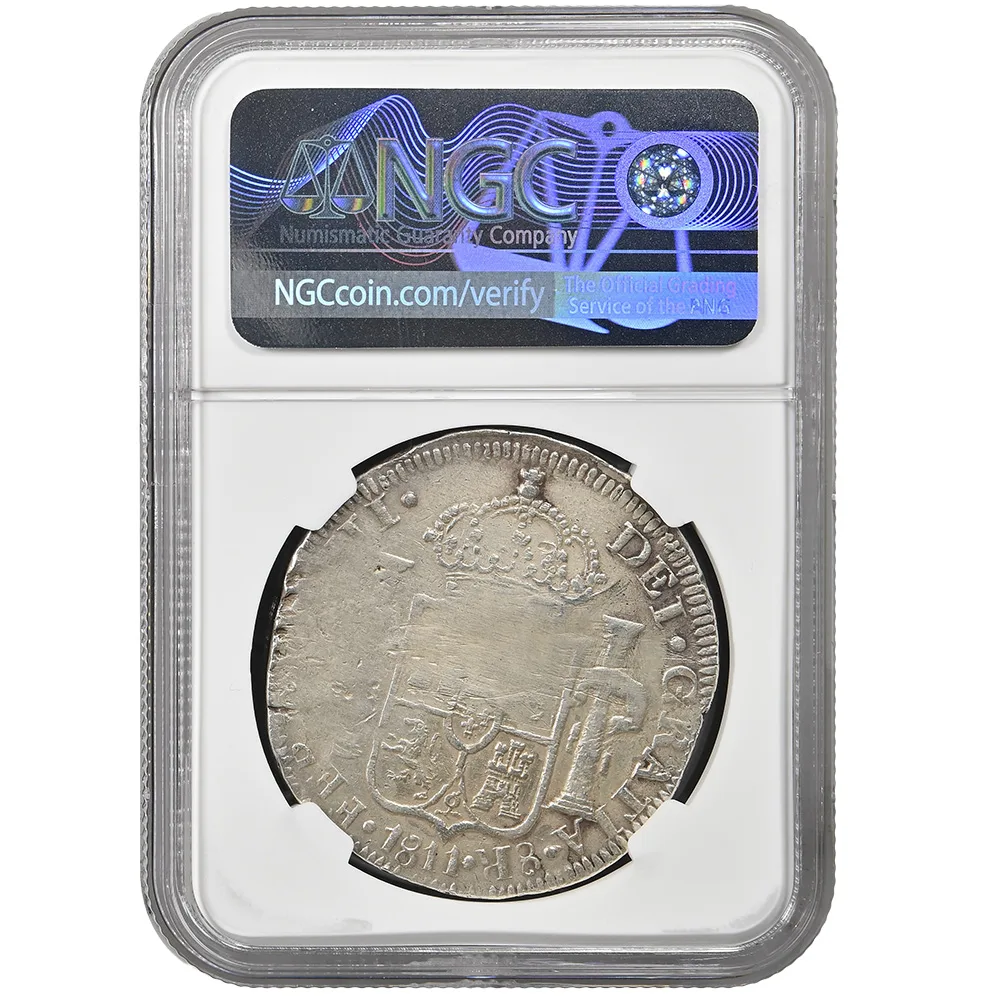 1811-LVO Zacatecas Local Royal Arms Ferdinand VII Provisional 8 Reales NGC AU Details