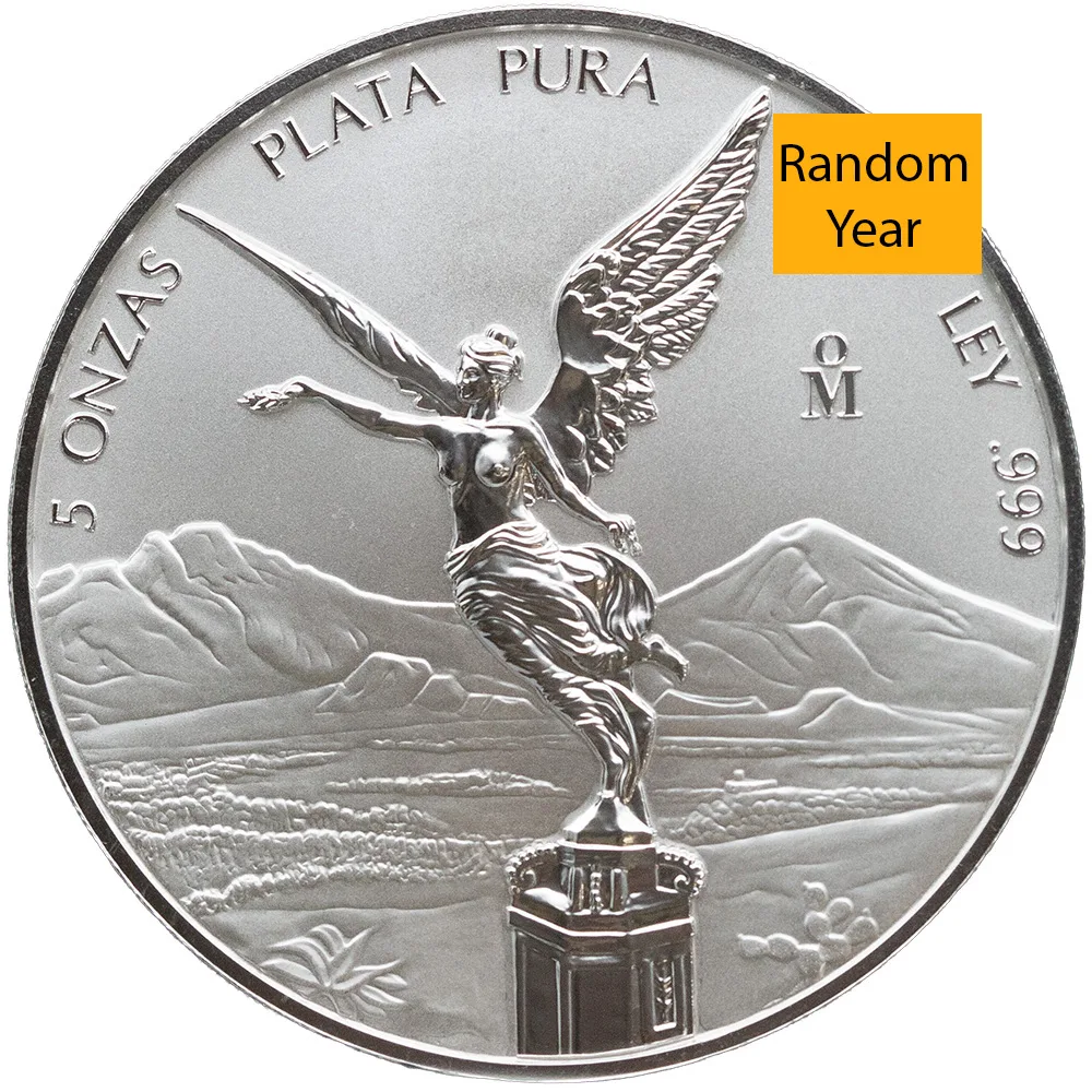 (Random Year) Mexico 5 oz Silver Libertad Reverse Proof
