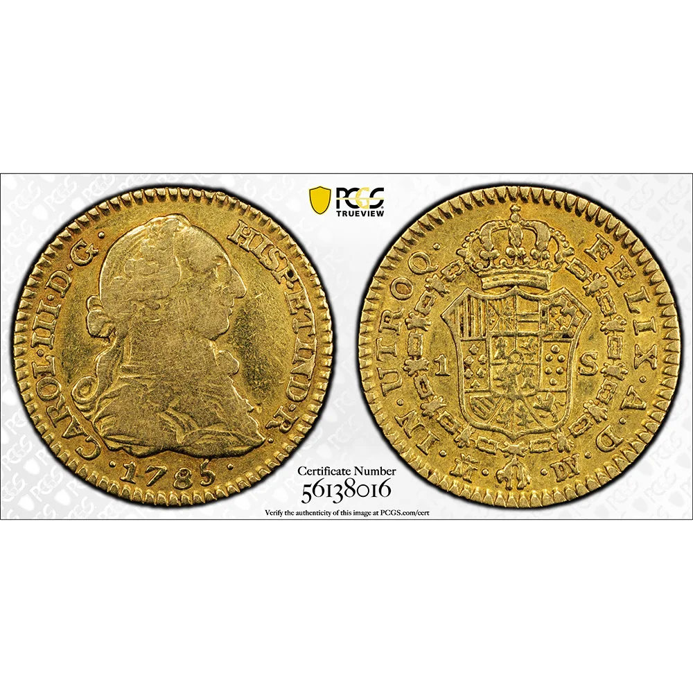 1785 Madrid DV Spain Charles III Escudo PCGS VF 20