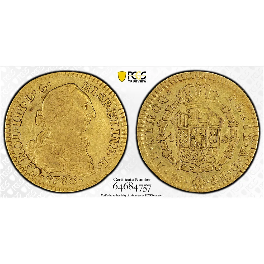 1783-MO|FF Mexico Charles III Escudo PCGS VF 25