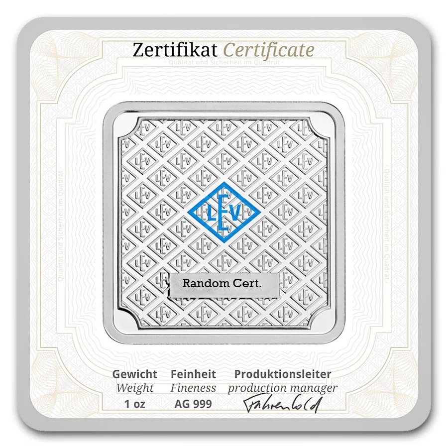 1 oz Silver Square - Geiger Edelmetalle (Encapsulated w/Assay) - Image 2