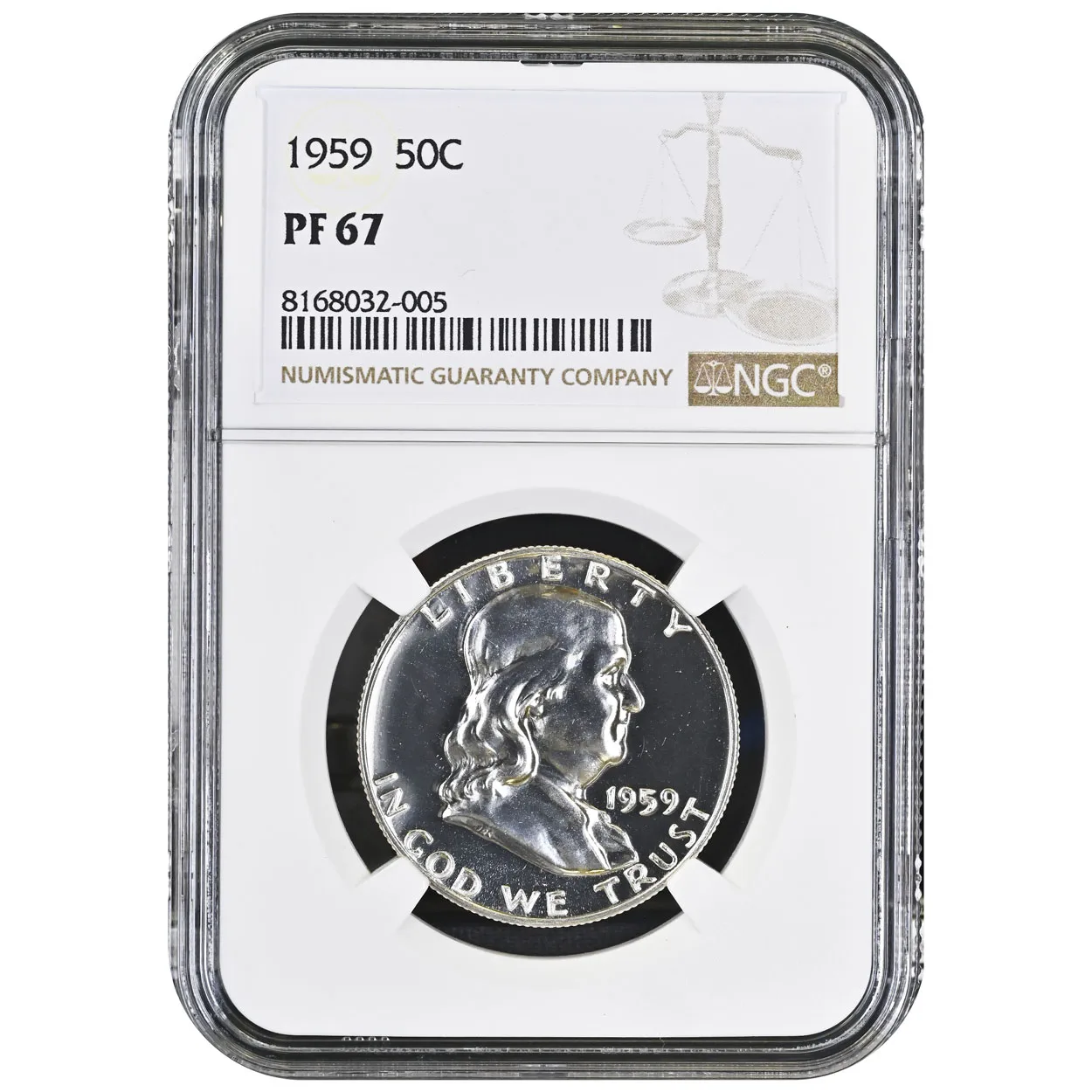 1959 50C Franklin Half Dollar NGC PF67