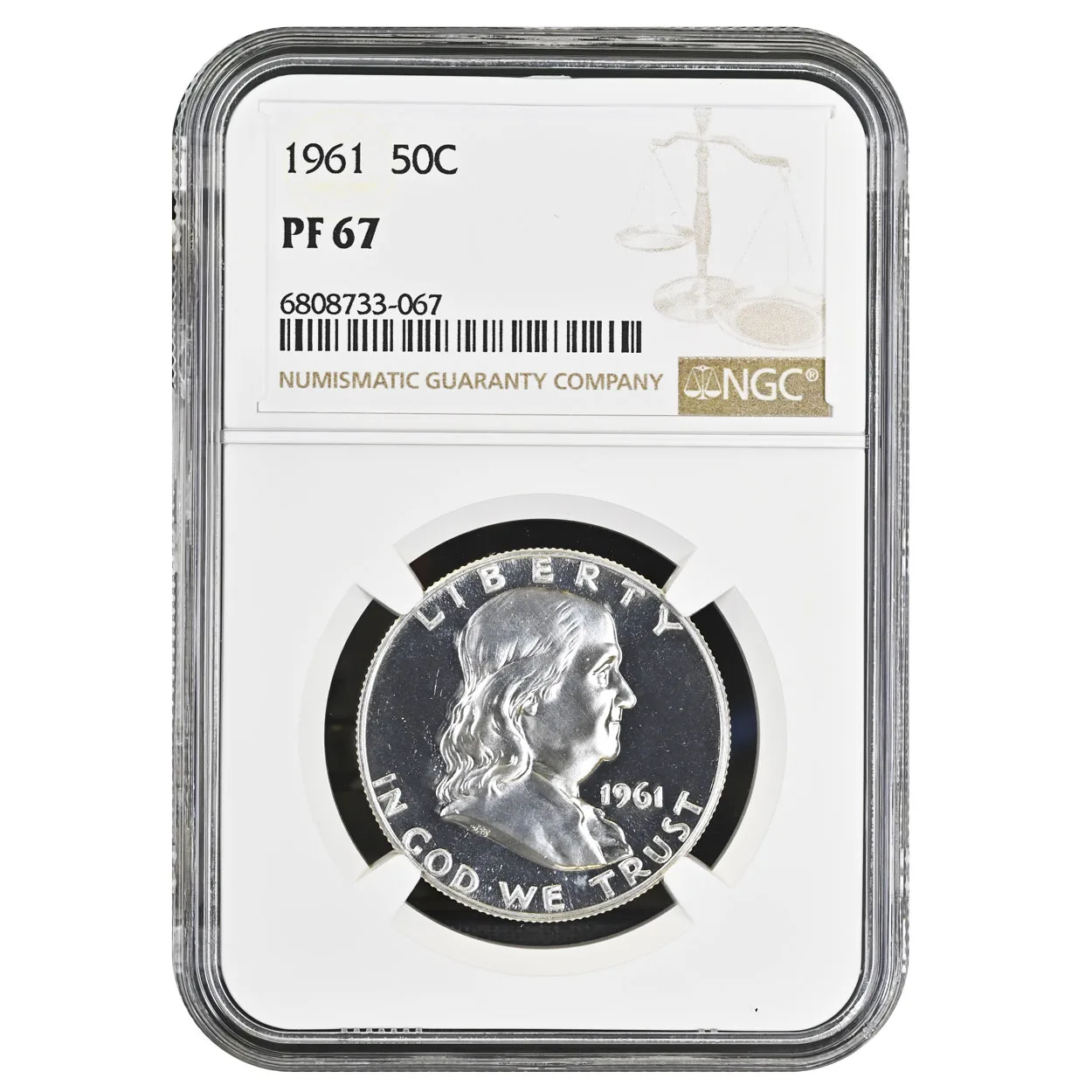 1961 50C Franklin Half Dollar NGC PF67