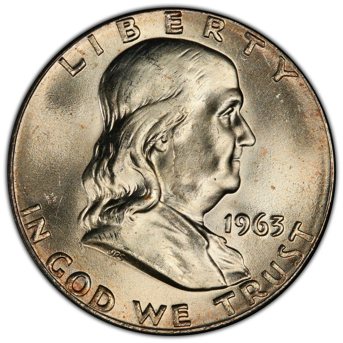 1963 50C Franklin Half Dollar PCGS MS65