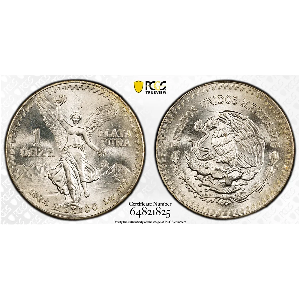 1984 Mexico 1 oz .999 Libertad PCGS MS 68