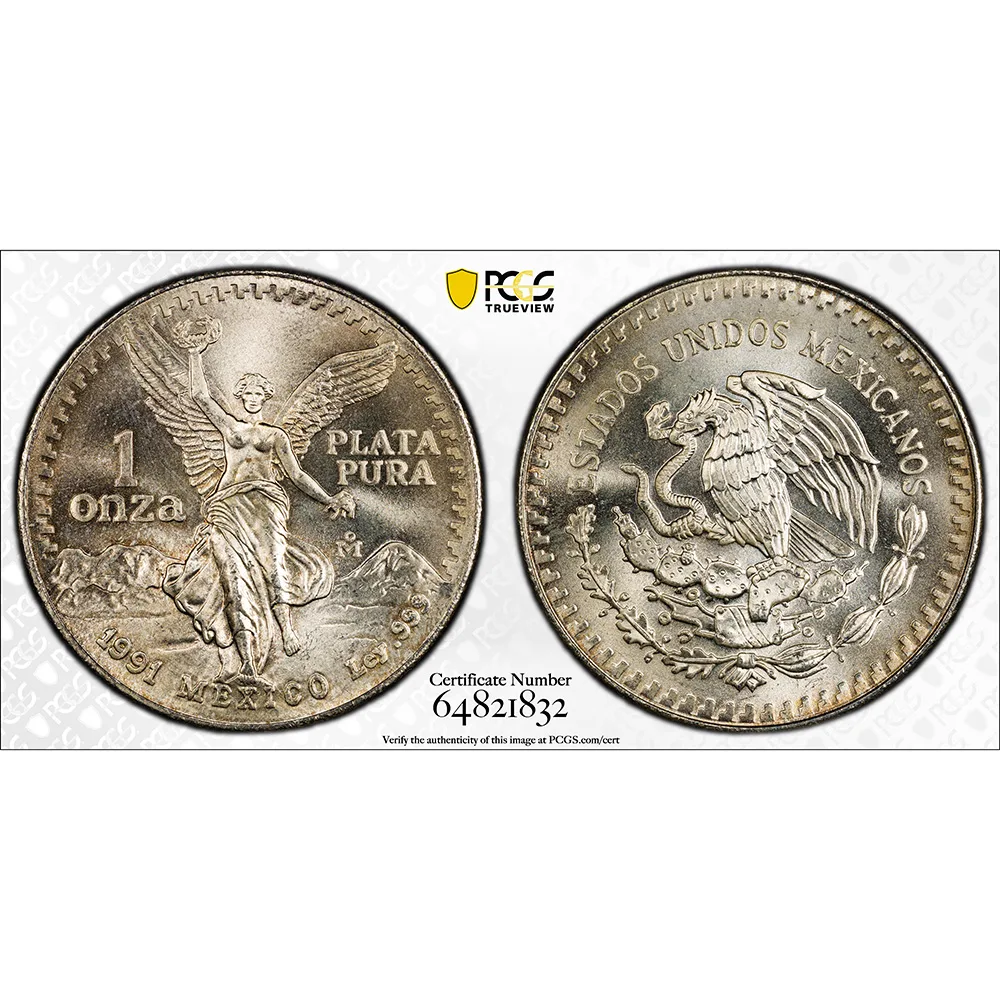 1991 Mexico 1 oz .999 Silver Libertad PCGS MS 68