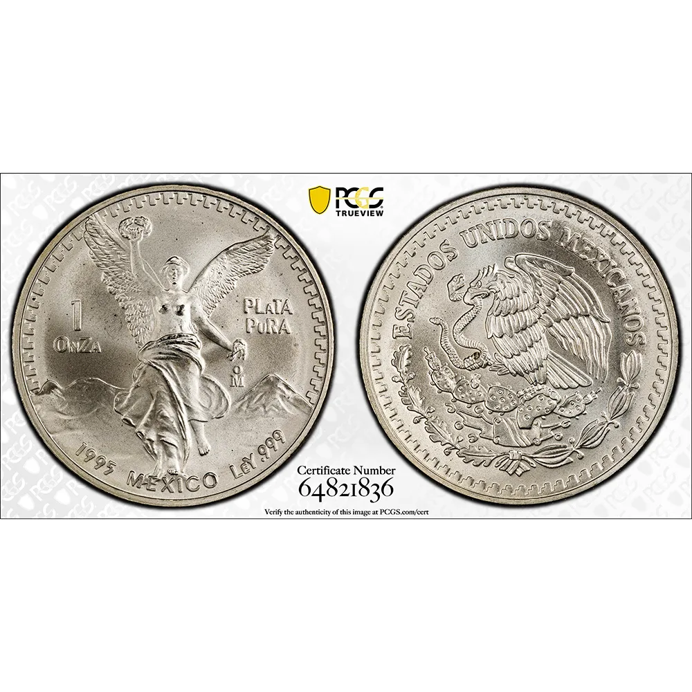 1995 Mexico 1 oz Silver Libertad PCGS MS 69
