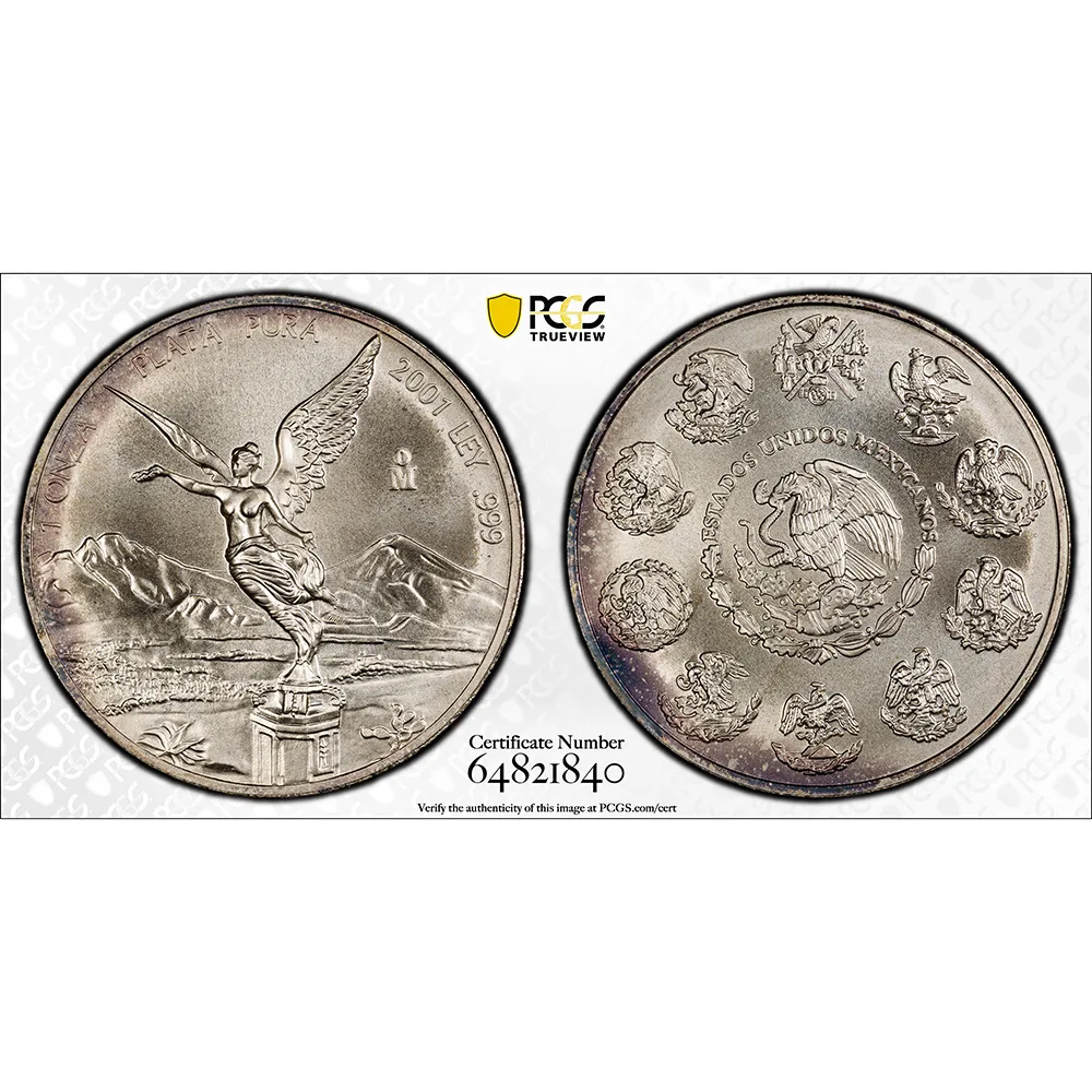 2001 Mexico 1 oz Silver Libertad PCGS MS 68