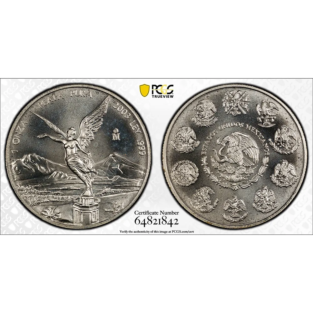 2003 Mexico 1 oz Silver Libertad PCGS MS 67