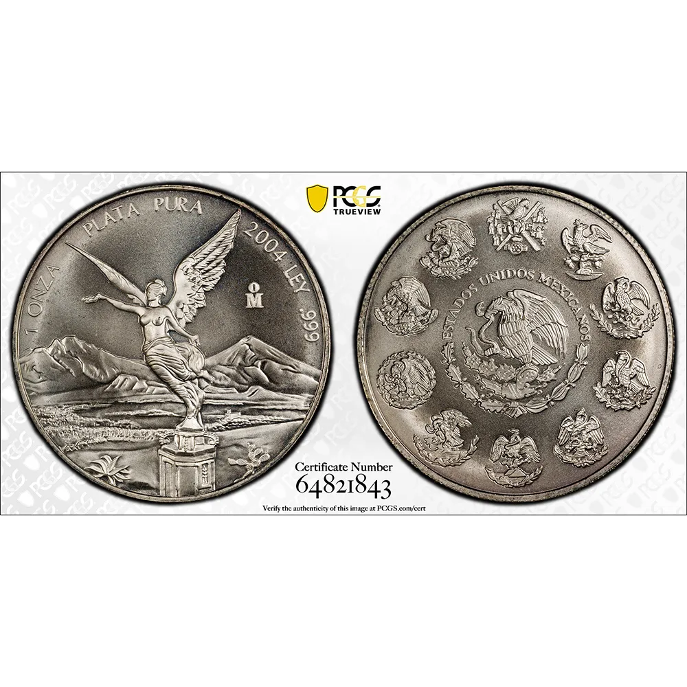 2004 Mexico 1 oz Silver Libertad PCGS MS 69