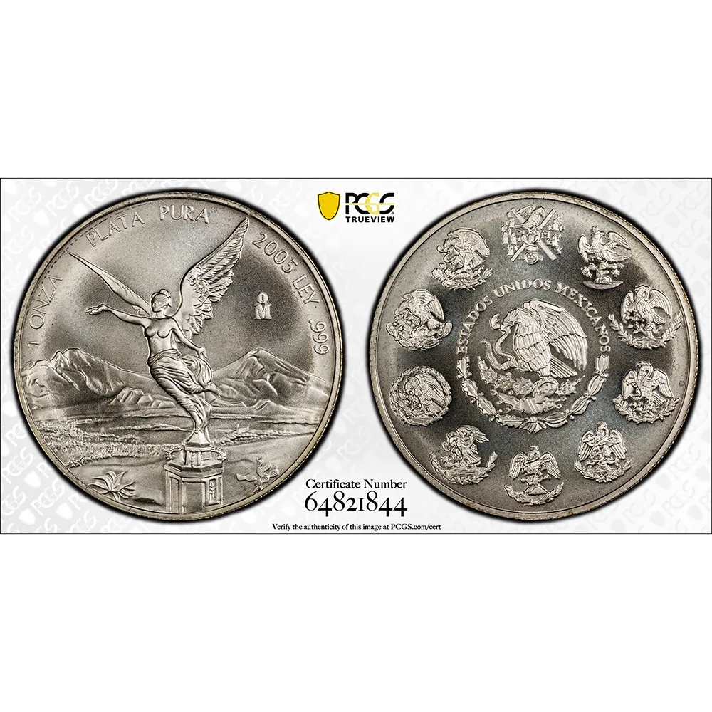 2005 Mexico 1 oz Silver Libertad PCGS MS 69