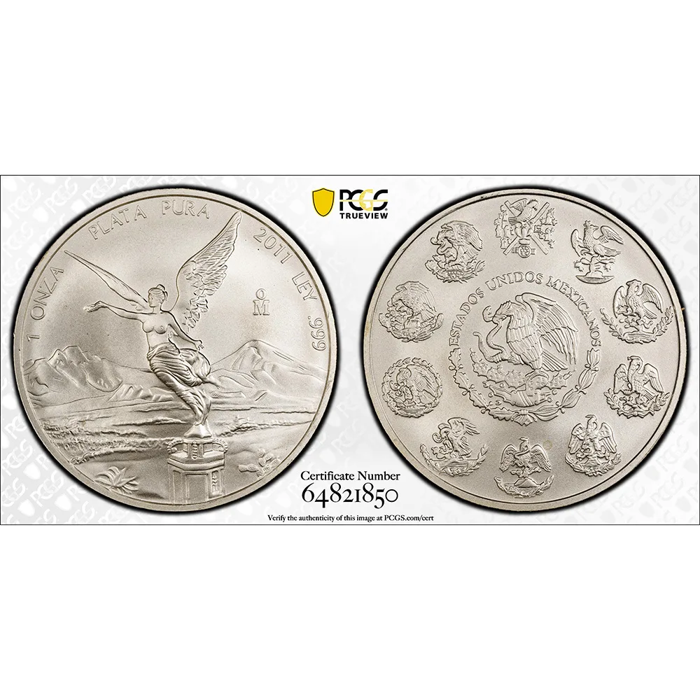 2011 Mexico 1 oz Silver Libertad PCGS MS 69