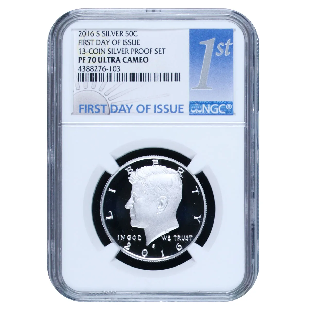 2016-S Kennedy 90% Silver Half Dollar NGC PF70