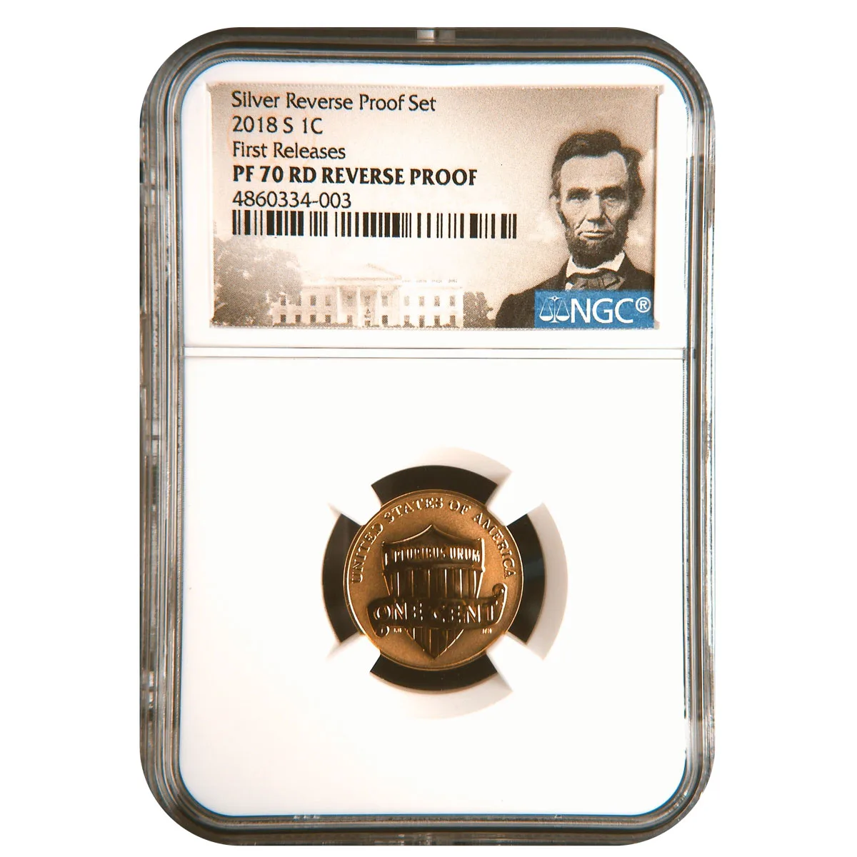 2018-S 1C Lincoln Cent NGC PF70 RD Reverse Proof